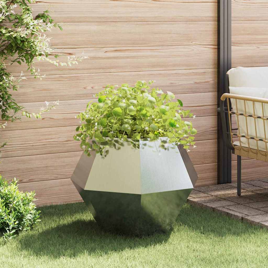 Plantekassed 2 pcs sølv 75 x 75 x 60 cm Galvanisert Stål