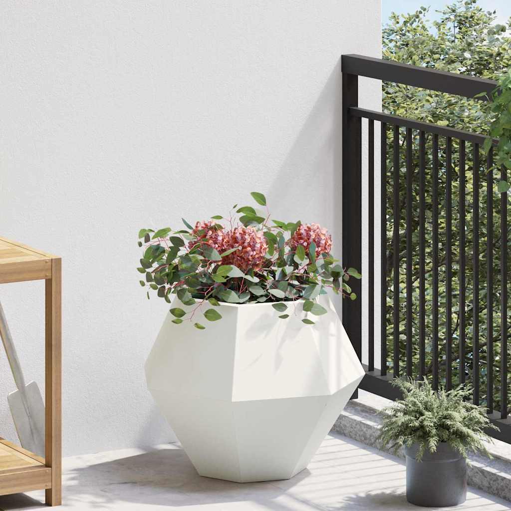 Plantekassed 2 pcs Hvit 50 x 50 x 40 cm Stål