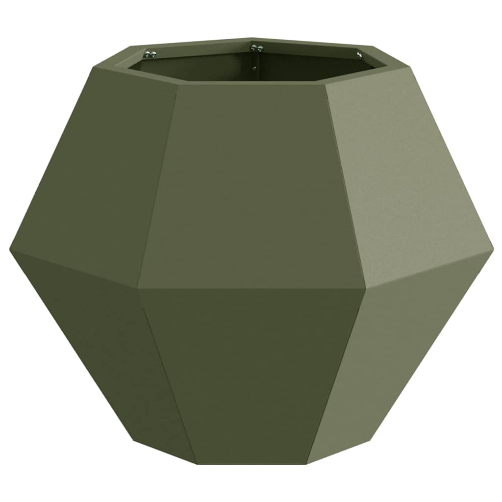 Plantekassed 2 pcs Olivengrønn 50 x 50 x 40 cm Stål