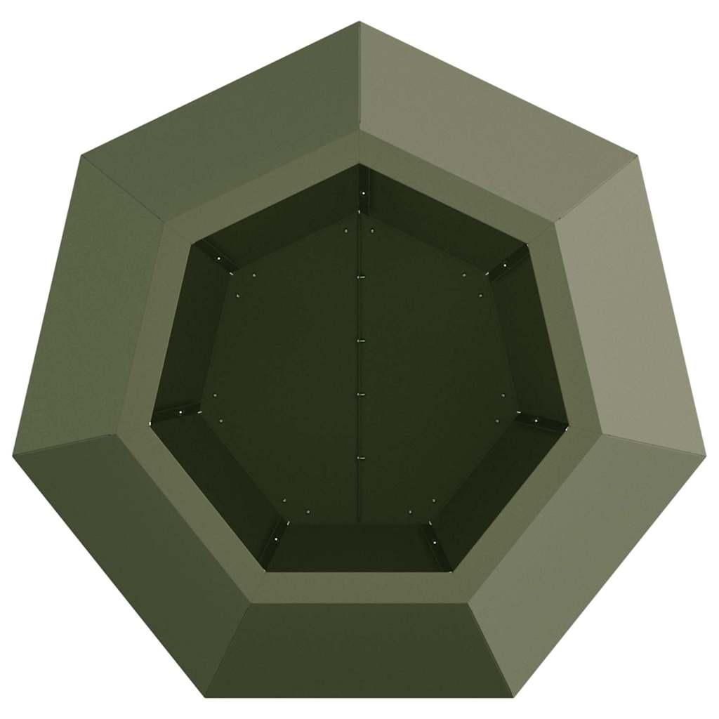 Plantekassed 2 pcs Olivengrønn 50 x 50 x 40 cm Stål