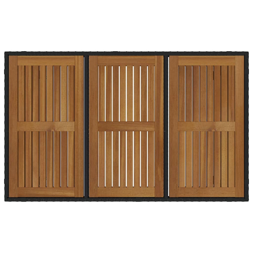 Hage Spisegruppe 7 pcs Svart og Brun polyrotting