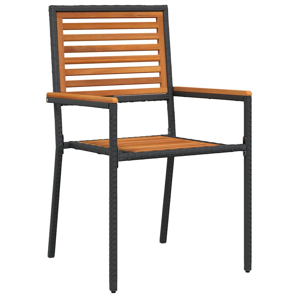Hage Spisegruppe 7 pcs Svart og Brun polyrotting