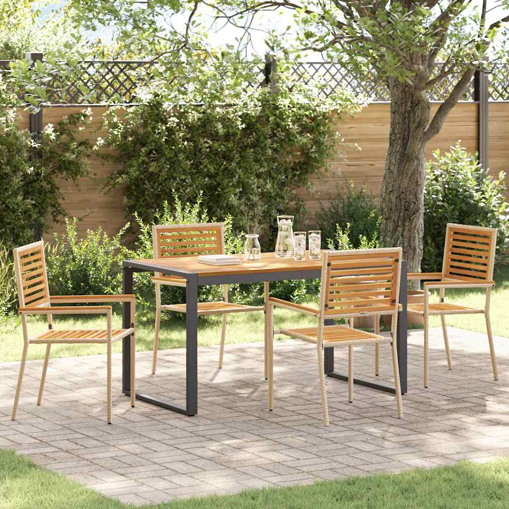 Hage Spisegruppe 5 pcs Beige og Brun polyrotting