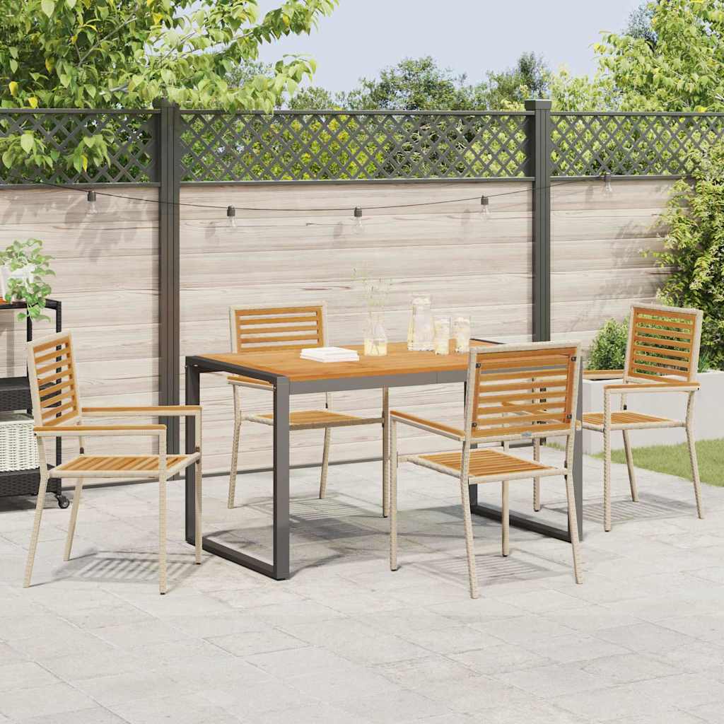 Hage Spisegruppe 5 pcs Beige og Brun polyrotting