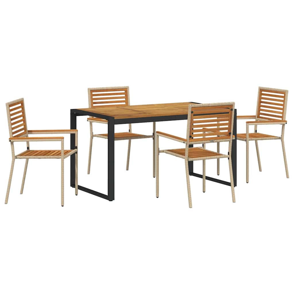 Hage Spisegruppe 5 pcs Beige og Brun polyrotting
