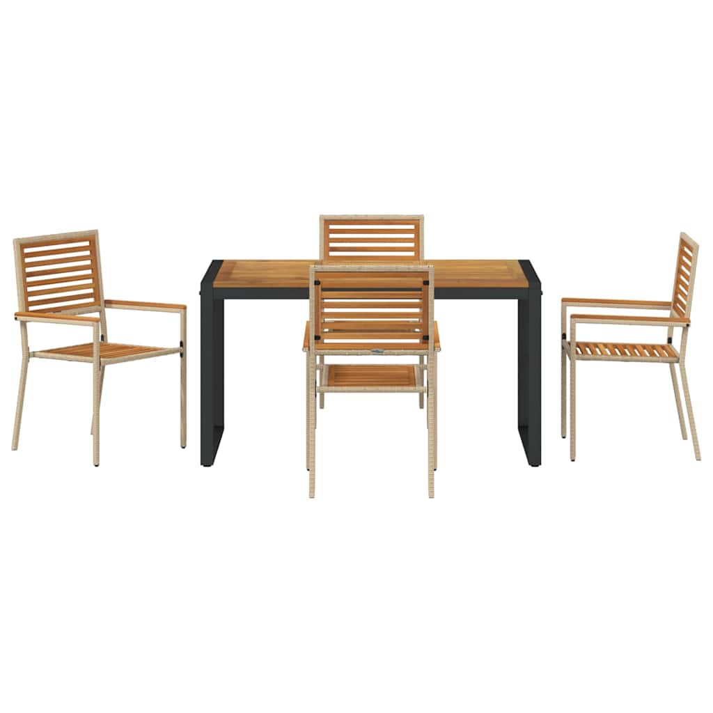 Hage Spisegruppe 5 pcs Beige og Brun polyrotting