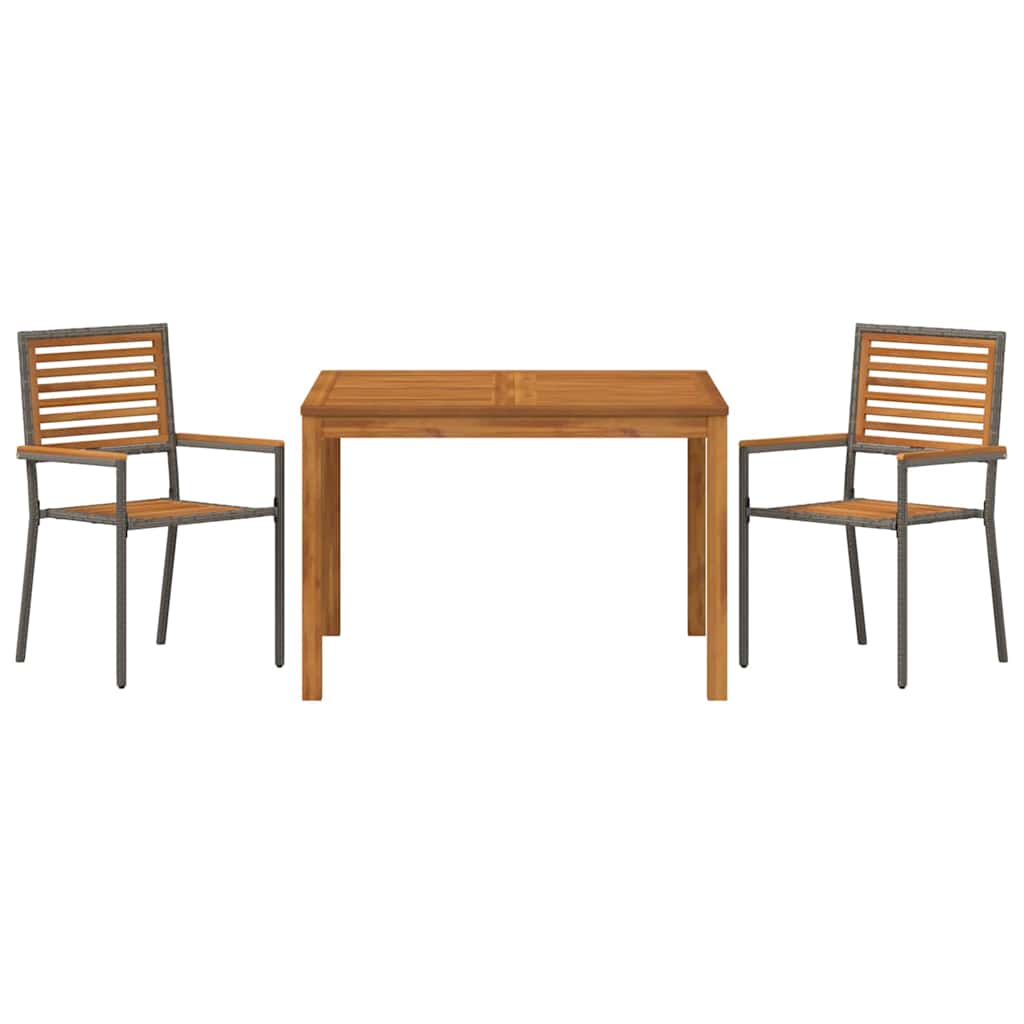 Hage Spisegruppe 3 pcs Grå Solid akasietre