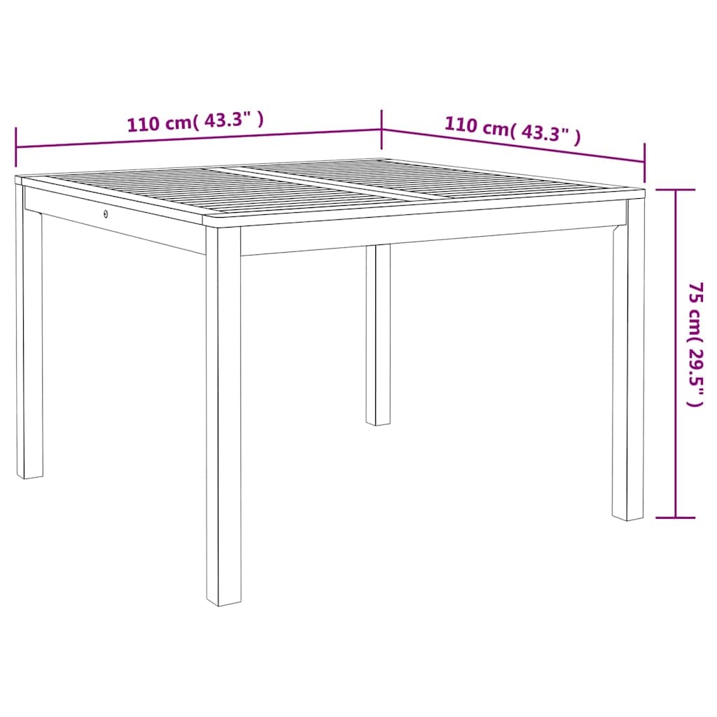 Hage Spisegruppe 3 pcs Grå Solid akasietre