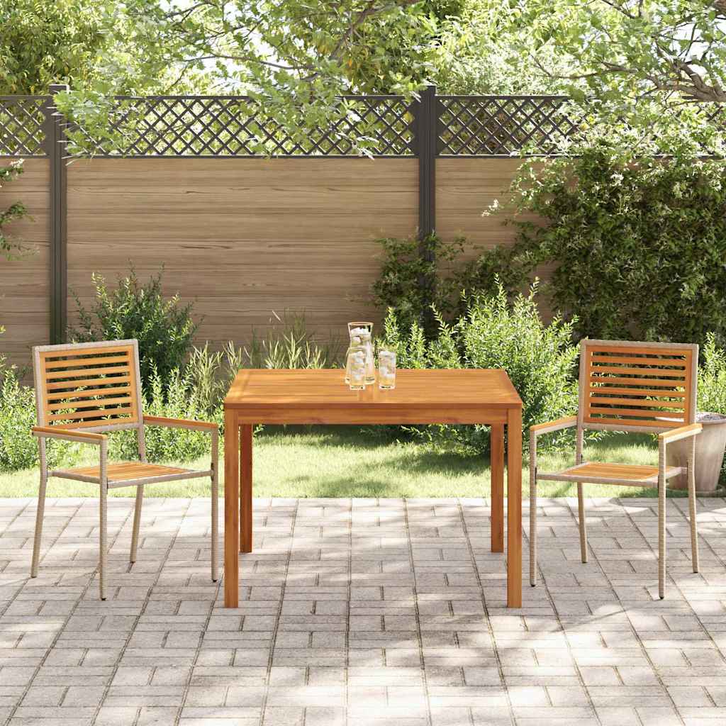 Hage Spisegruppe 3 pcs Beige Solid akasietre