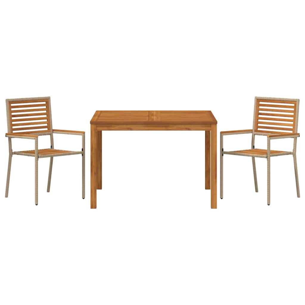Hage Spisegruppe 3 pcs Beige Solid akasietre
