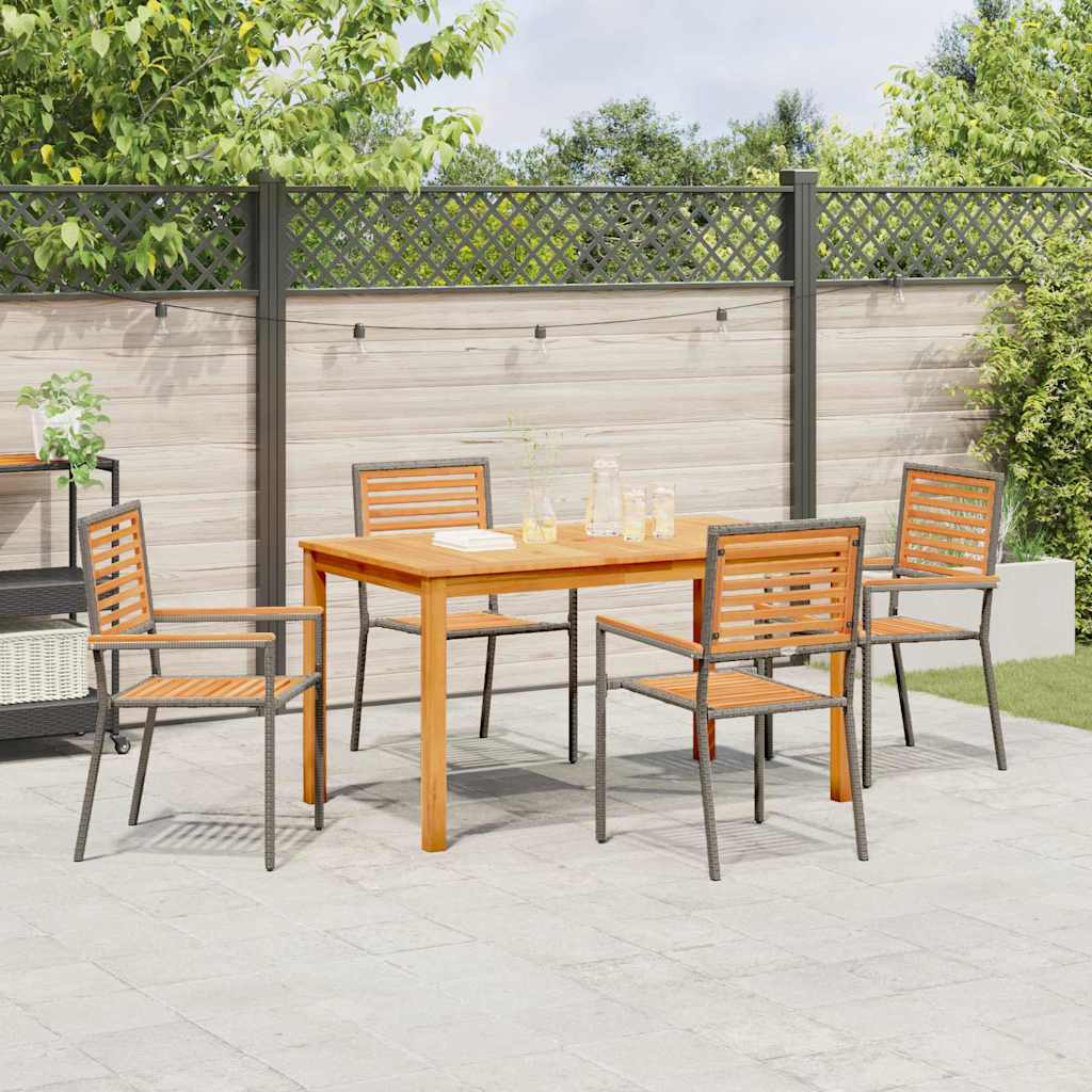 Hage Spisegruppe 5 pcs Grå Solid akasietre