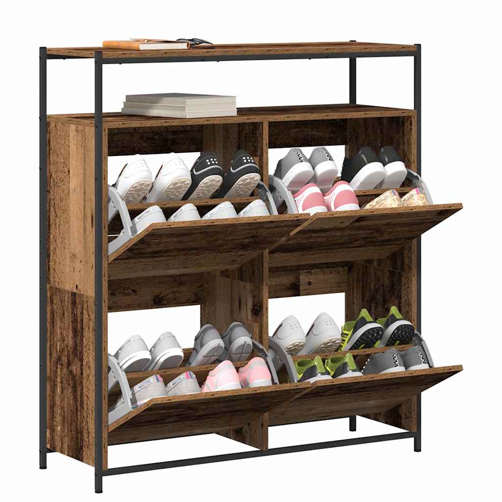Sko Skap med hylle Gammelt tre 100 x 34 x 112 cm Konstruert tre