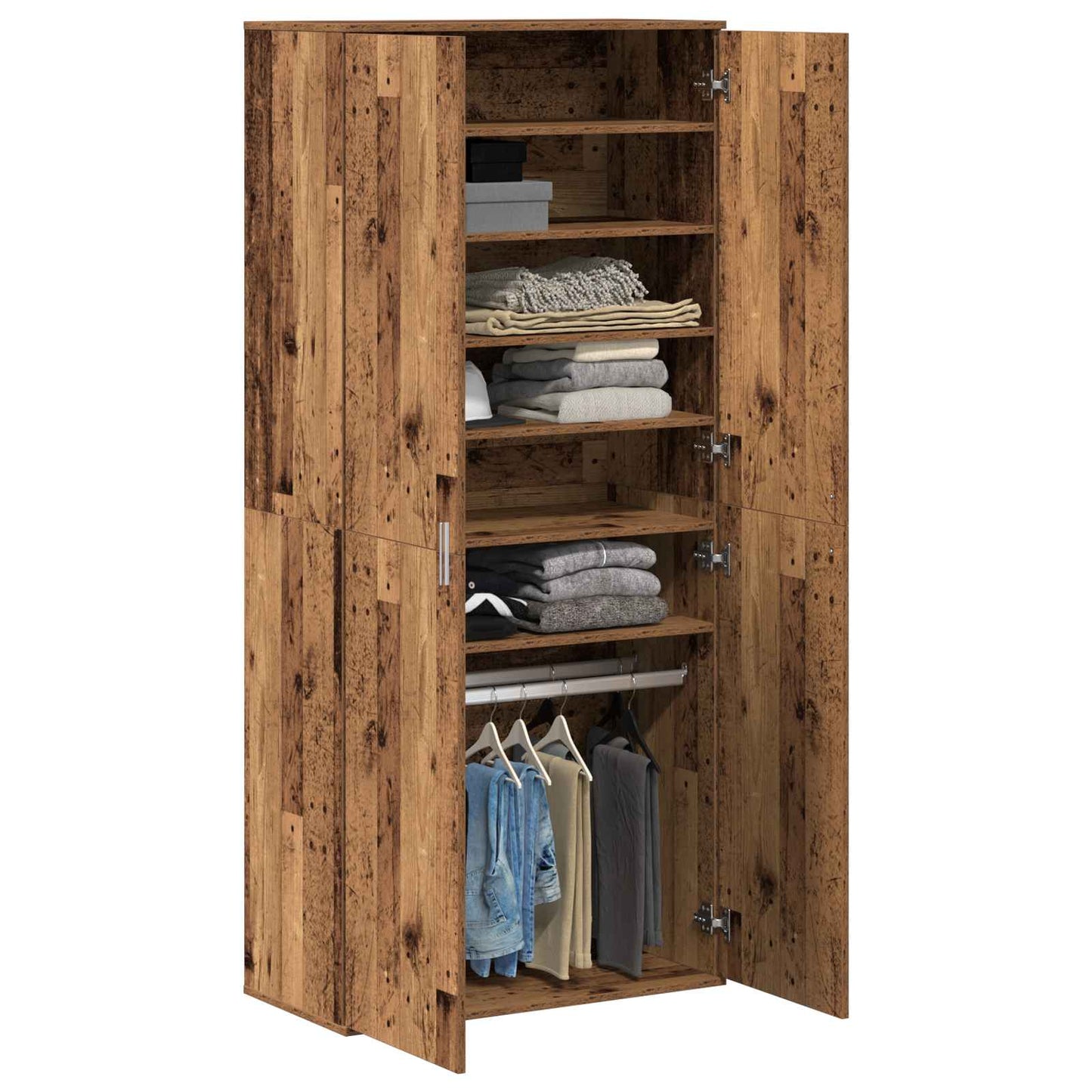 Highboard med hylle Gamle tre 80 x 39 x 178 cm Konstruert tre