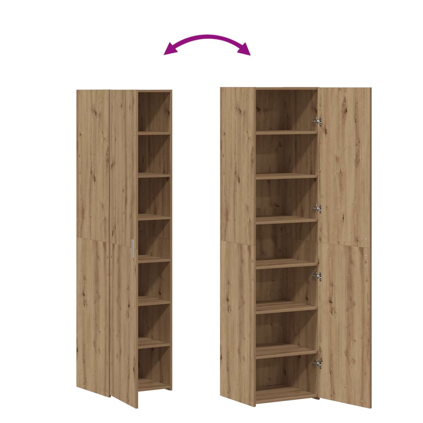 Høyskap 2 pcs Artisan Eik 45 x 42,5 x 185 cm vidaXL