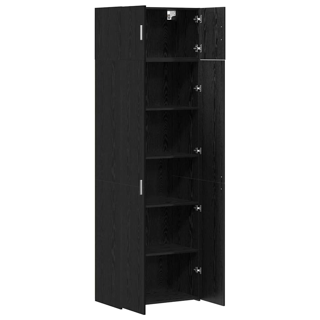 Oppbevaringsskap 3 pcs Svart Eik vidaXL
