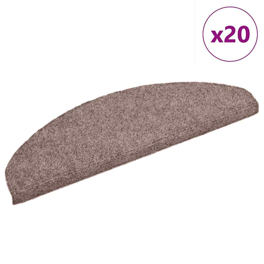 Trappematter selvklebende 20 stk 65x21x4 cm lysebrun halvrund store