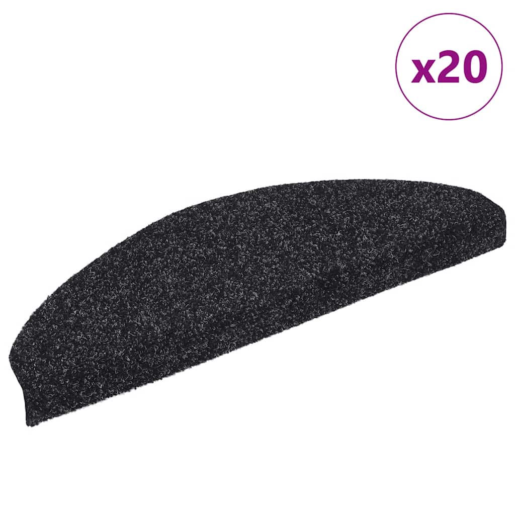 Trappematter selvklebende 20 stk 65x21x4 cm svarte halvrund store