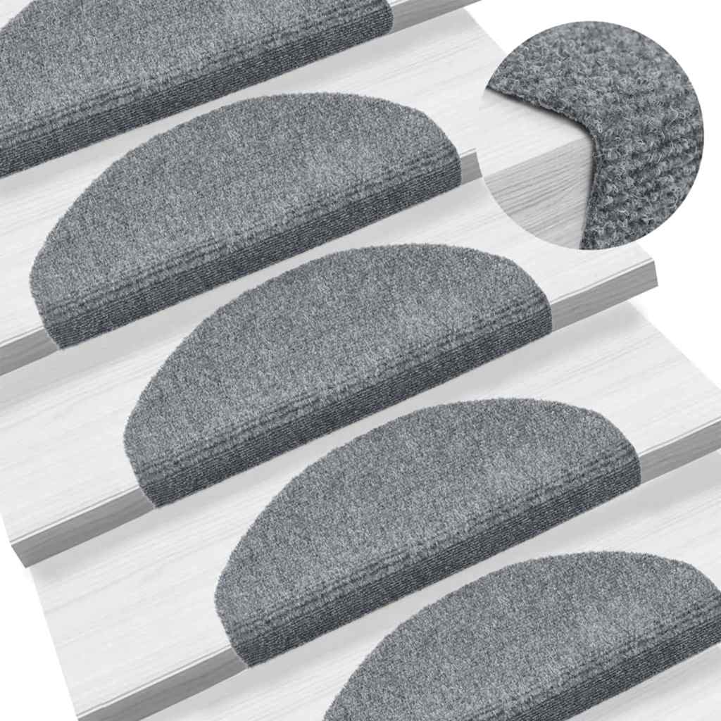 Trappematter selvklebende 20 stk 65x21x4 cm lysegrå halvrund store