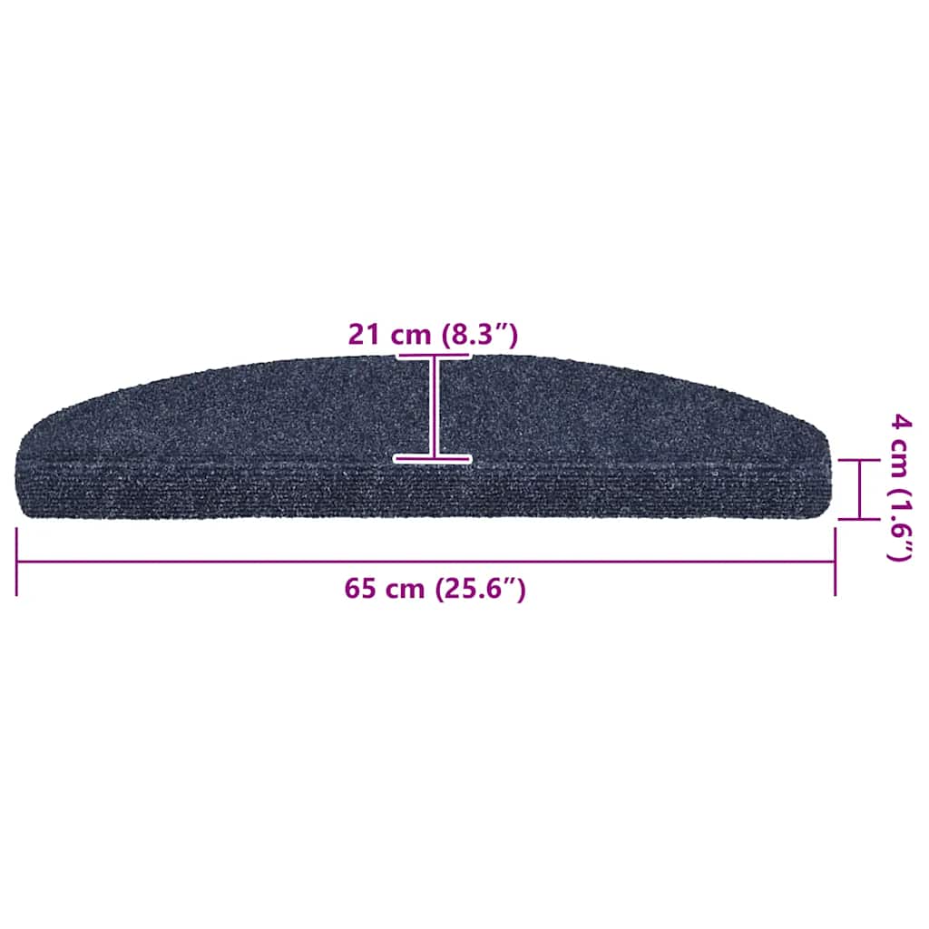 Trappematter selvklebende 20 stk 65x21x4 cm blå halvrund store