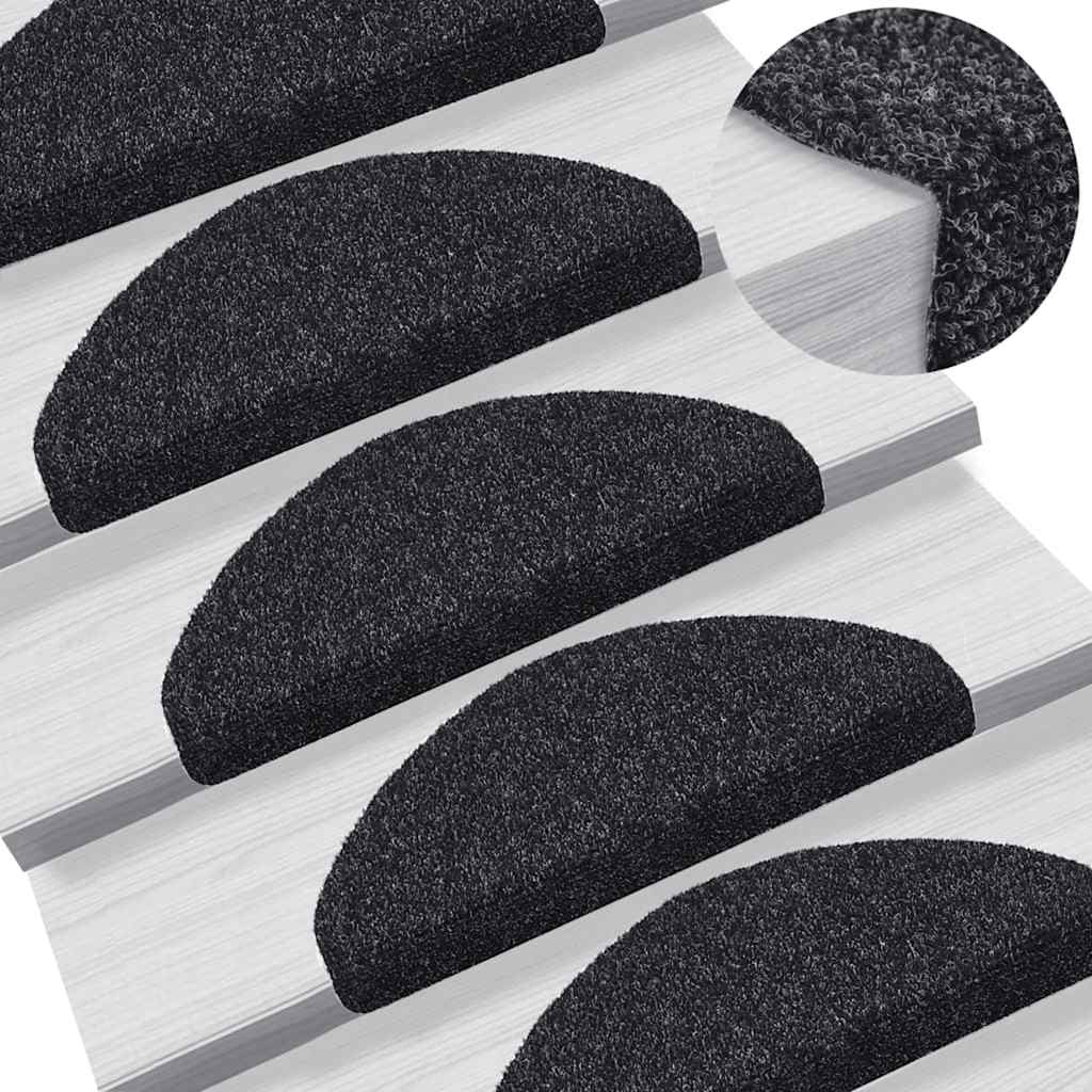 Trappematter selvklebende 30 stk 65x21x4 cm svarte halvrund store