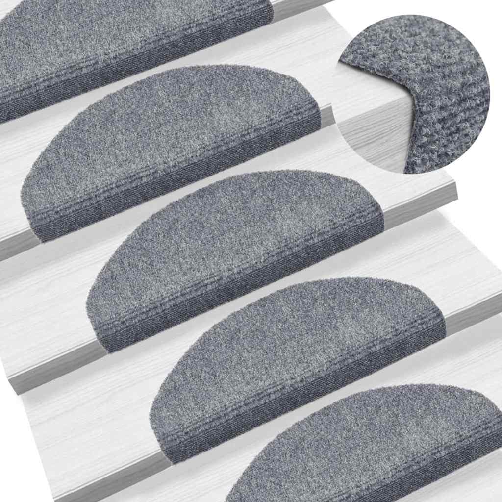 Trappematter selvklebende 30 stk 65x21x4 cm lysegrå halvrund store