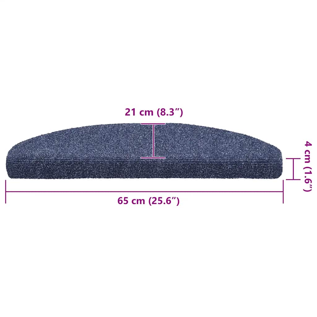 Trappematter selvklebende 30 stk 65x21x4 cm blå halvrund store