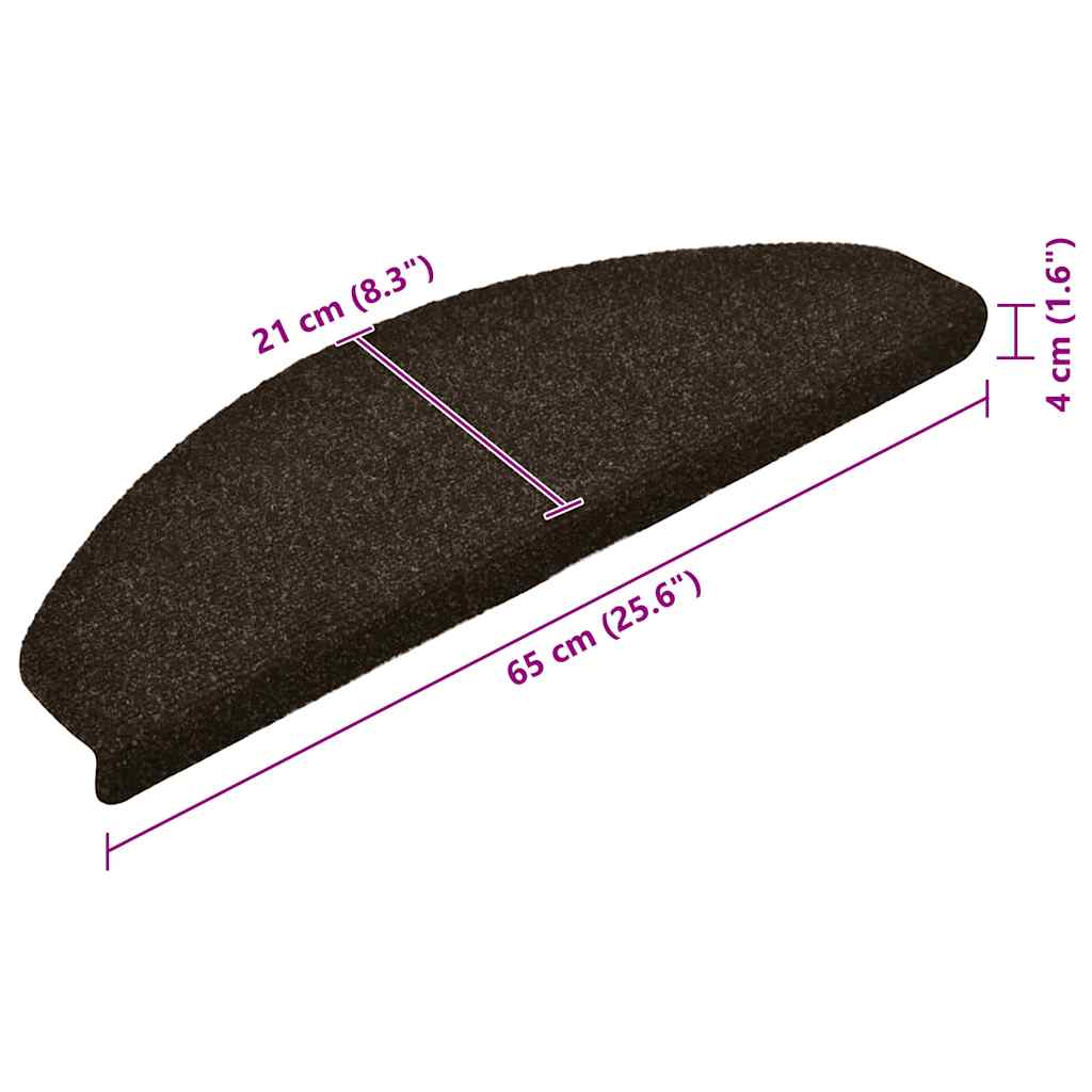 Trappematter selvklebende 30 stk 65x21x4 cm mørkebrune halvrund store