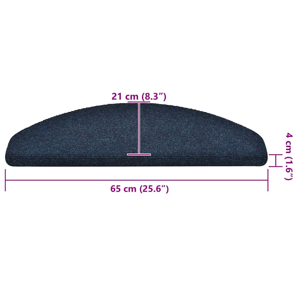 Trappematter selvklebende 30 stk 65x21x4 cm marineblå halvrund store