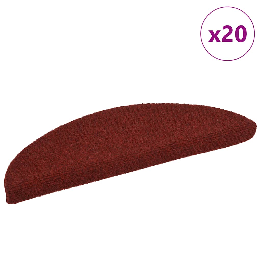 Trappematter selvklebende 20 stk 56x17x3 cm bordeauxrød halvrund