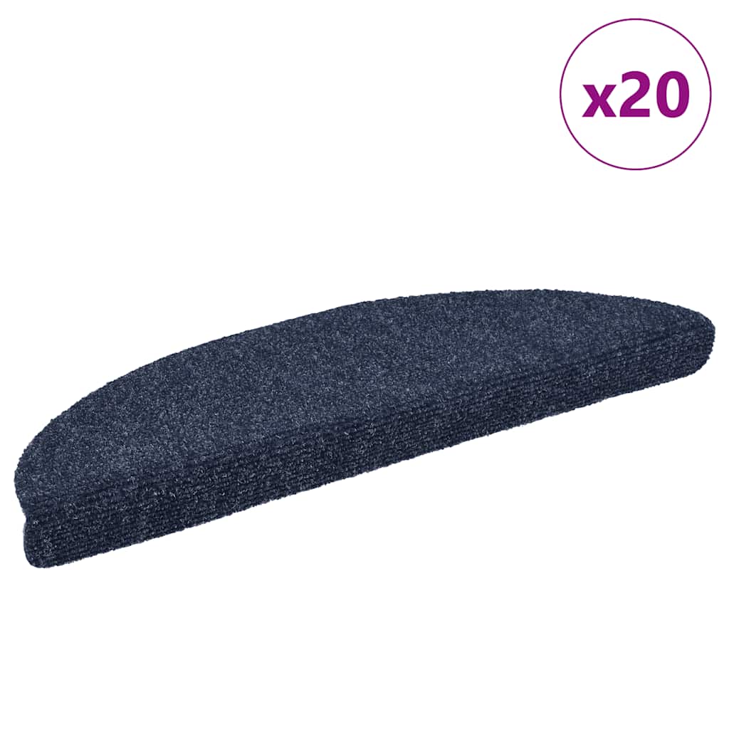 Trappematter selvklebende 20 stk 56x17x3 cm blå halvrund