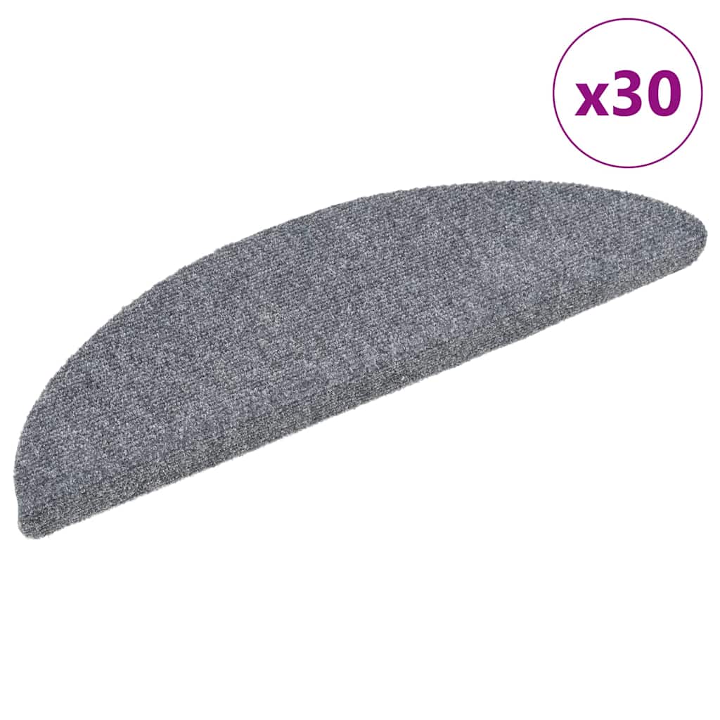Trappematter selvklebende 30 stk 56x17x3 cm lysegrå halvrund