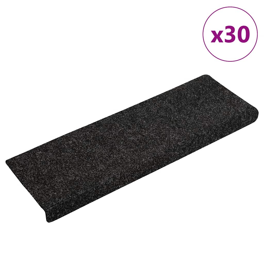 Trappematter selvklebende 30 stk 65x21x4 cm svart rektangulær kant