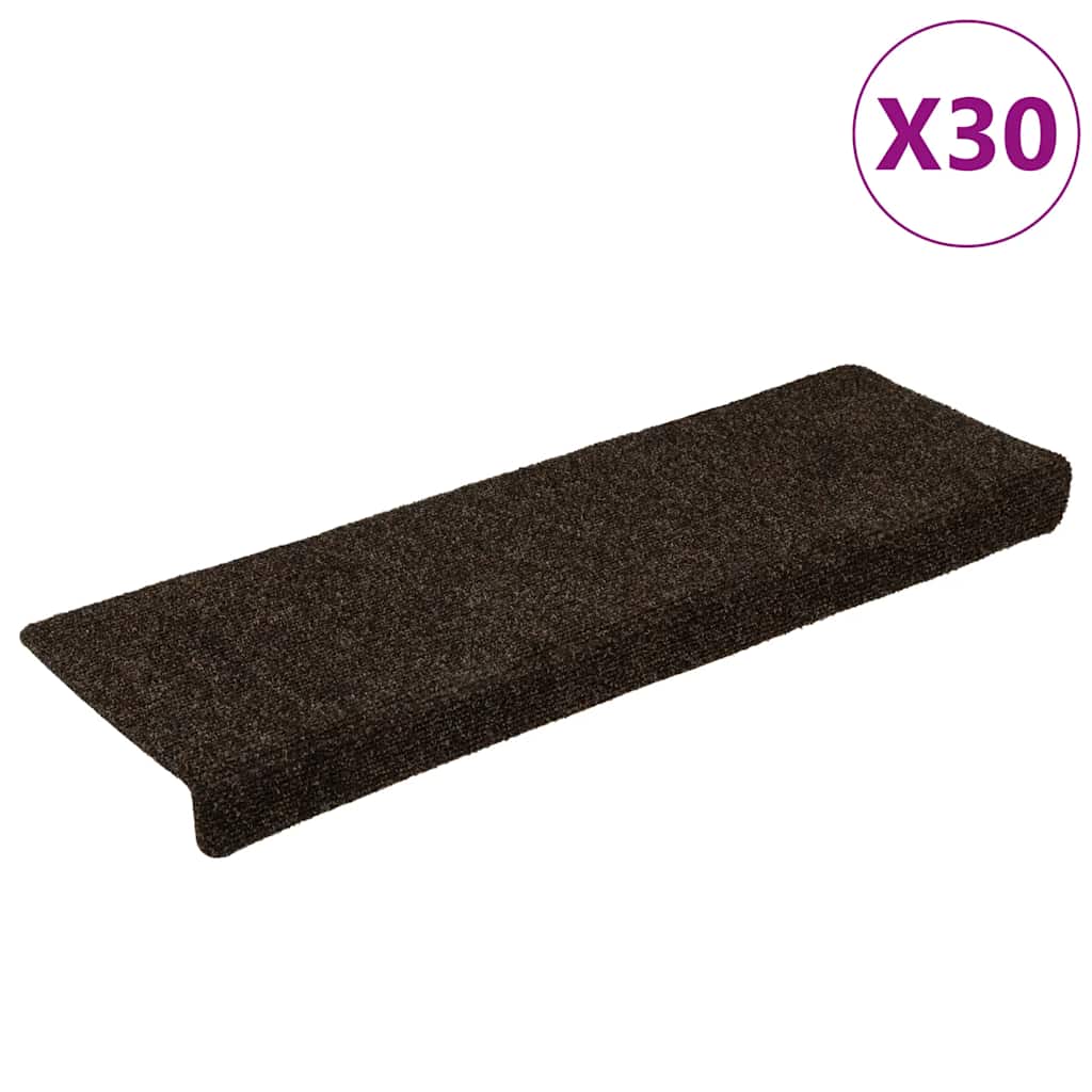 Trappematter selvklebende 30 stk 65x21x4 cm mørkebrune rektangulære kanter