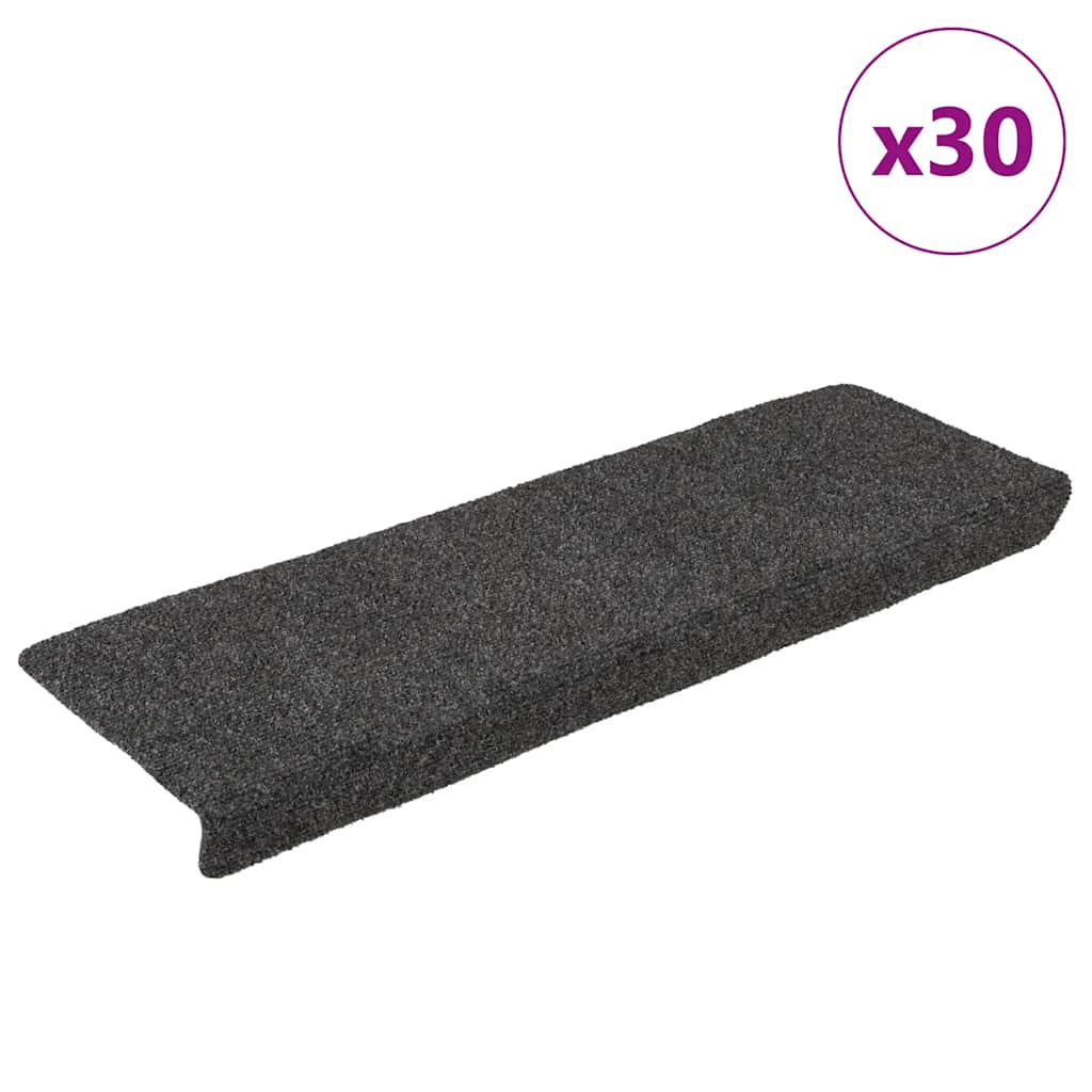 Trappematter selvklebende 30 stk 65x21x4 cm antrasitt rektangulær kant