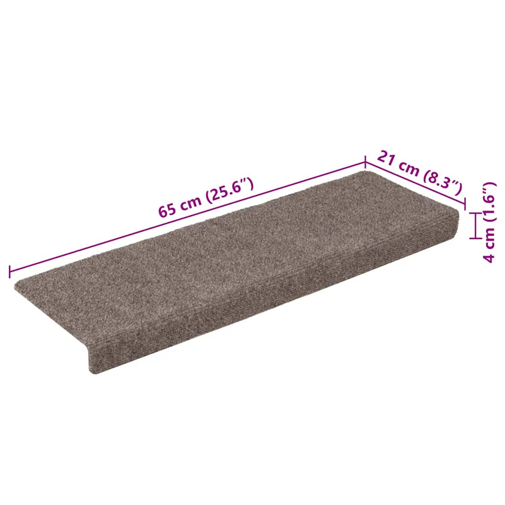 Trappematter selvklebende 30 stk 65x21x4 cm beige rektangulær kant