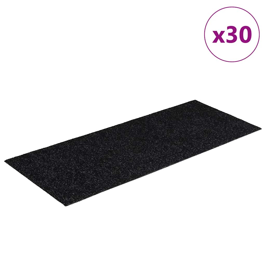 Trappematter selvklebende 30 stk 60x25 cm svarte rektangulære