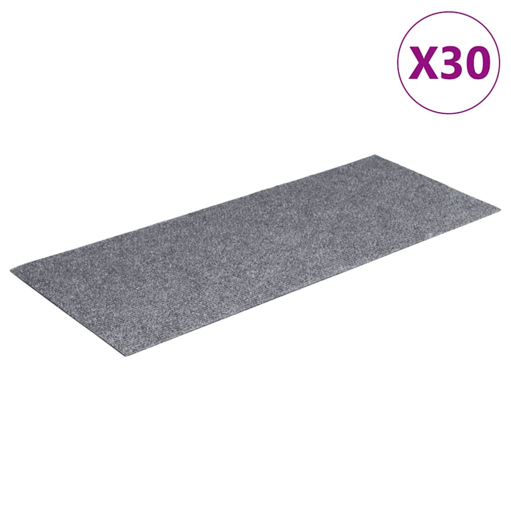 Trappematter selvklebende 30 stk 60x25 cm lysegrå rektangulære