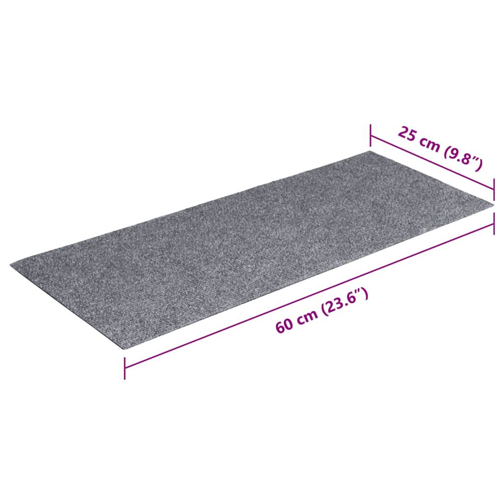 Trappematter selvklebende 30 stk 60x25 cm lysegrå rektangulære