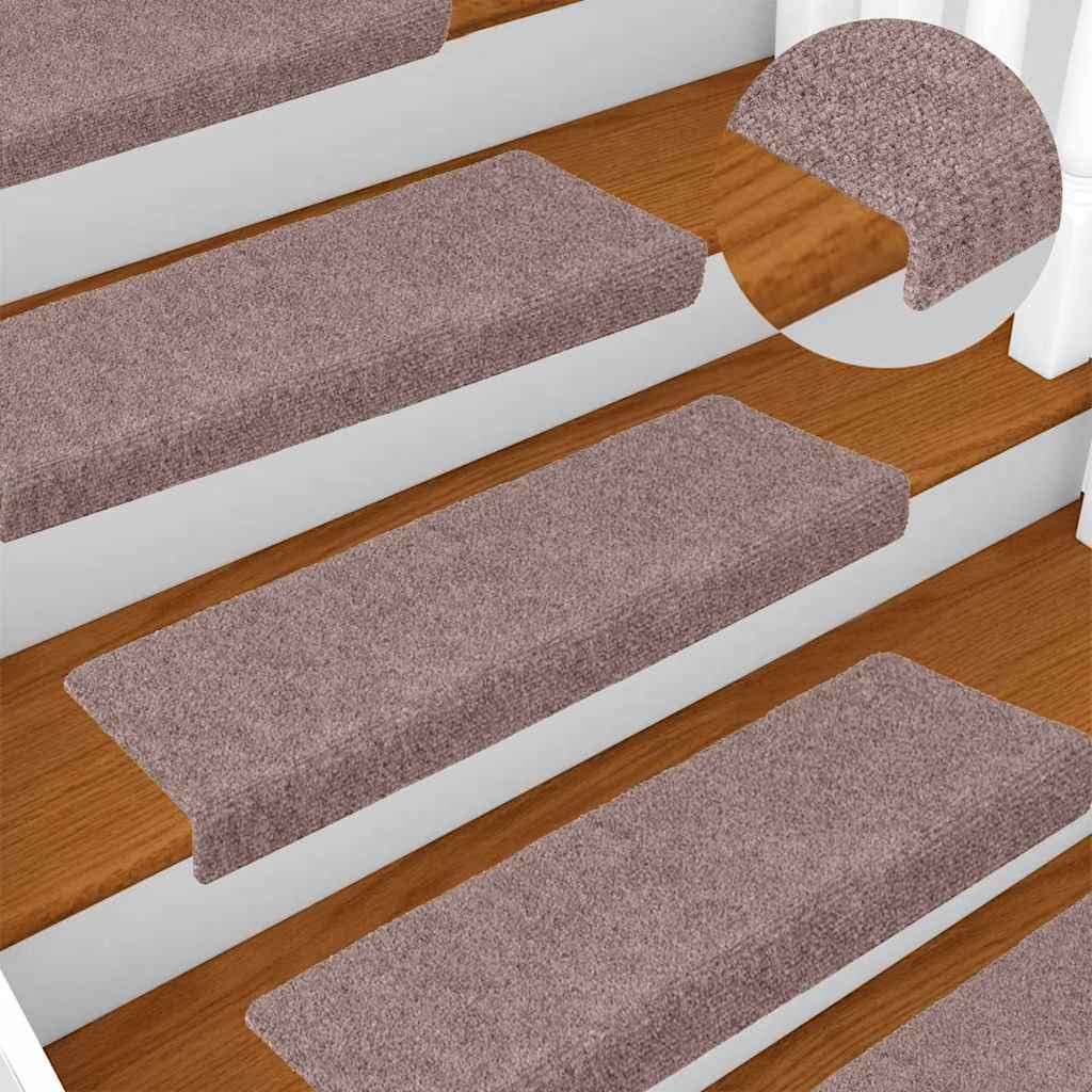 Trappematter selvklebende 20 stk 65x21x4 cm lysebrun rektangulær kant