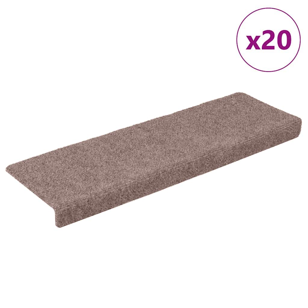 Trappematter selvklebende 20 stk 65x21x4 cm lysebrun rektangulær kant