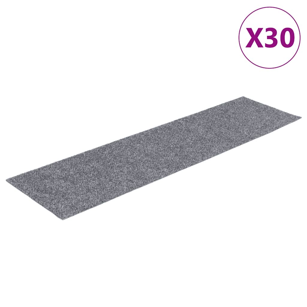 Trappematter selvklebende 30 stk 76x20 cm lysegrå rektangulære