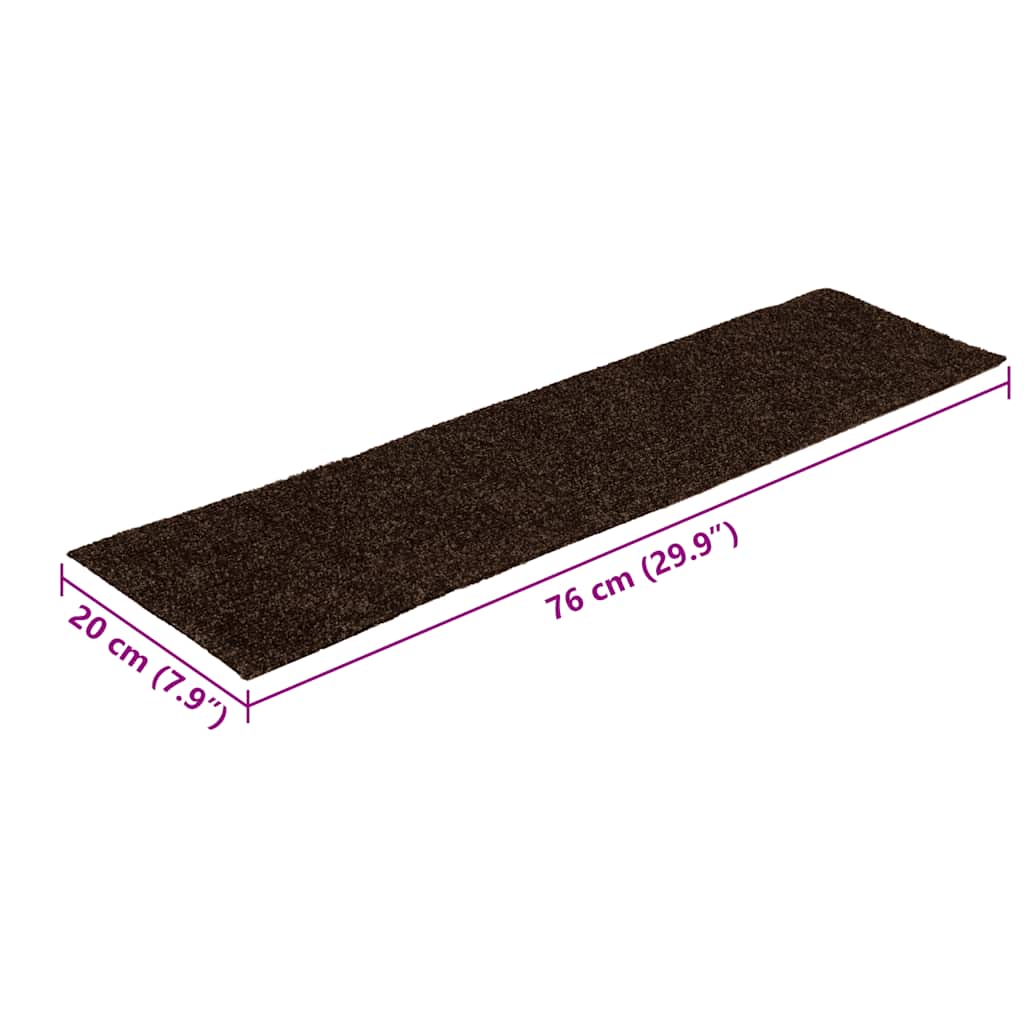 Trappematter selvklebende 30 stk 76x20 cm brune rektangulære
