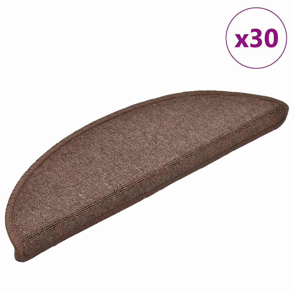 Trappematter 30 stk 56x17x3 cm kaffebrune halvrund