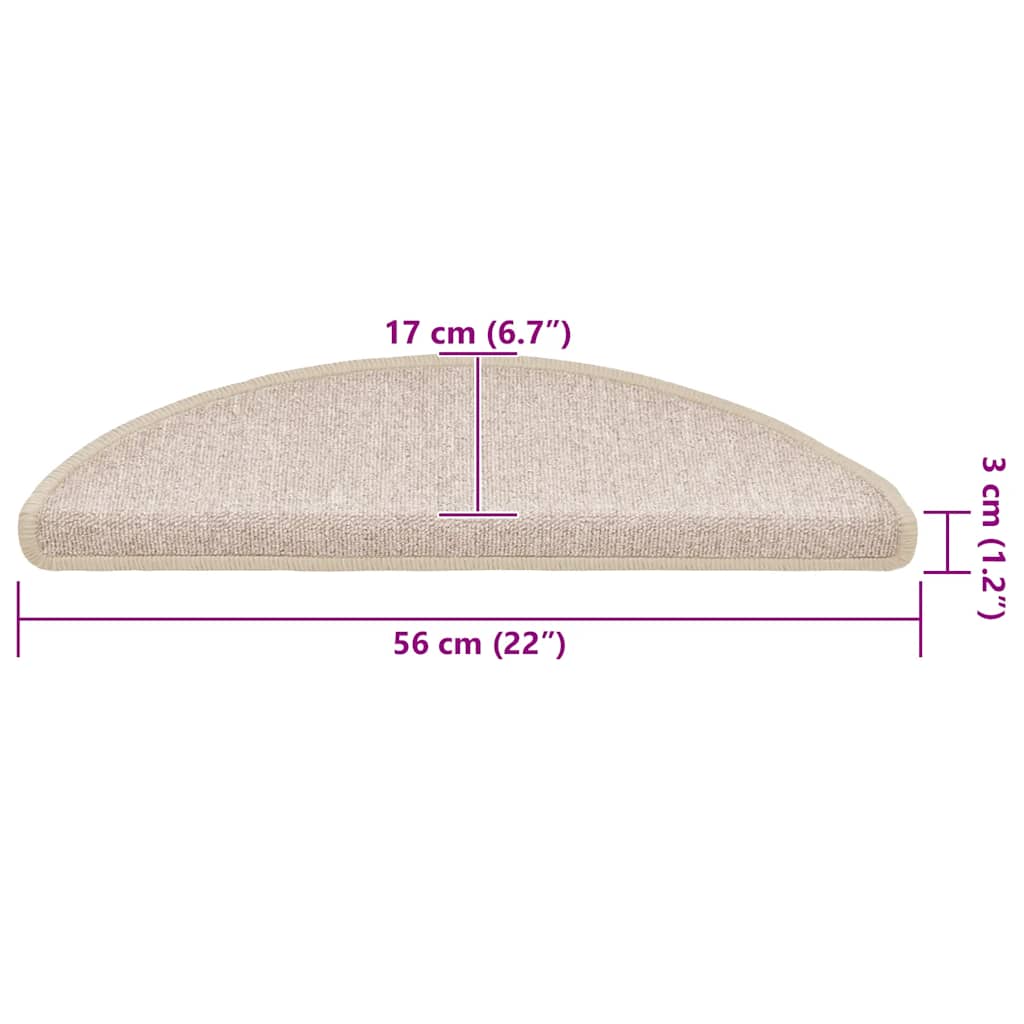 Trappematter 30 stk 56x17x3 cm taupe halvrund