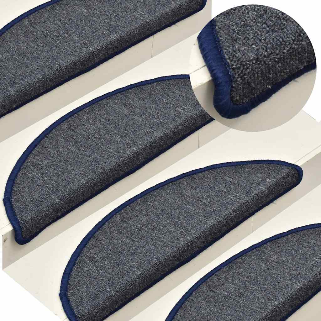 Trappematter 30 stk 56x17x3 cm mørkegrå og blå halvrund