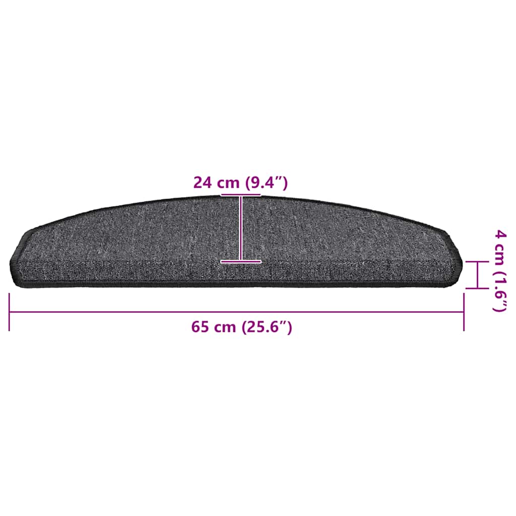 Trappematter 30 stk 65x24x4 cm antrasitt halvrund store