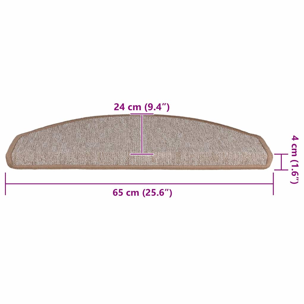 Trappematter 30 stk 65x24x4 cm lysebrune halvrund store