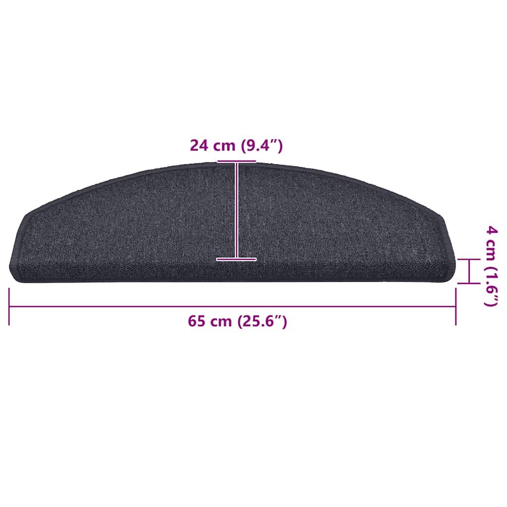 Trappematter 30 stk 65x24x4 cm mørkegrå og blå halvrund store