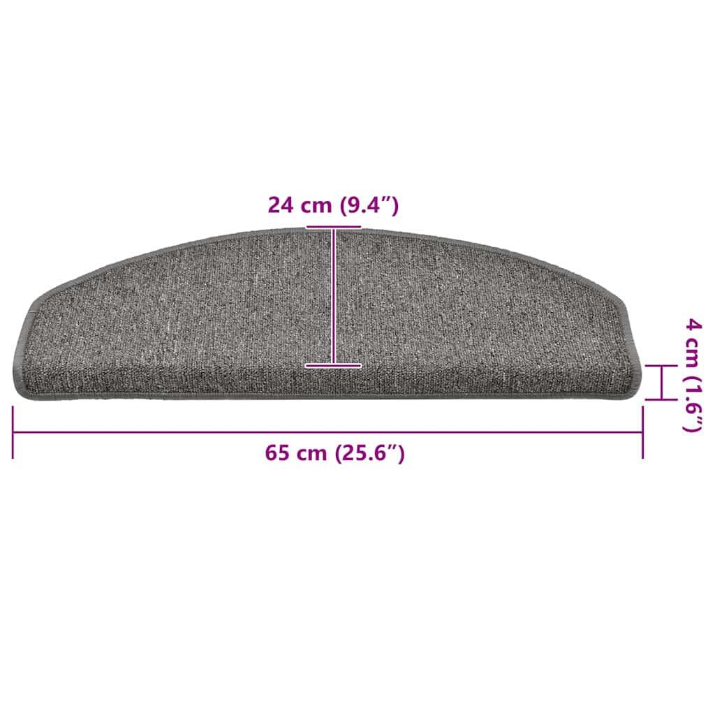 Trappematter 30 stk 65x24x4 cm mørkegrå halvrund store
