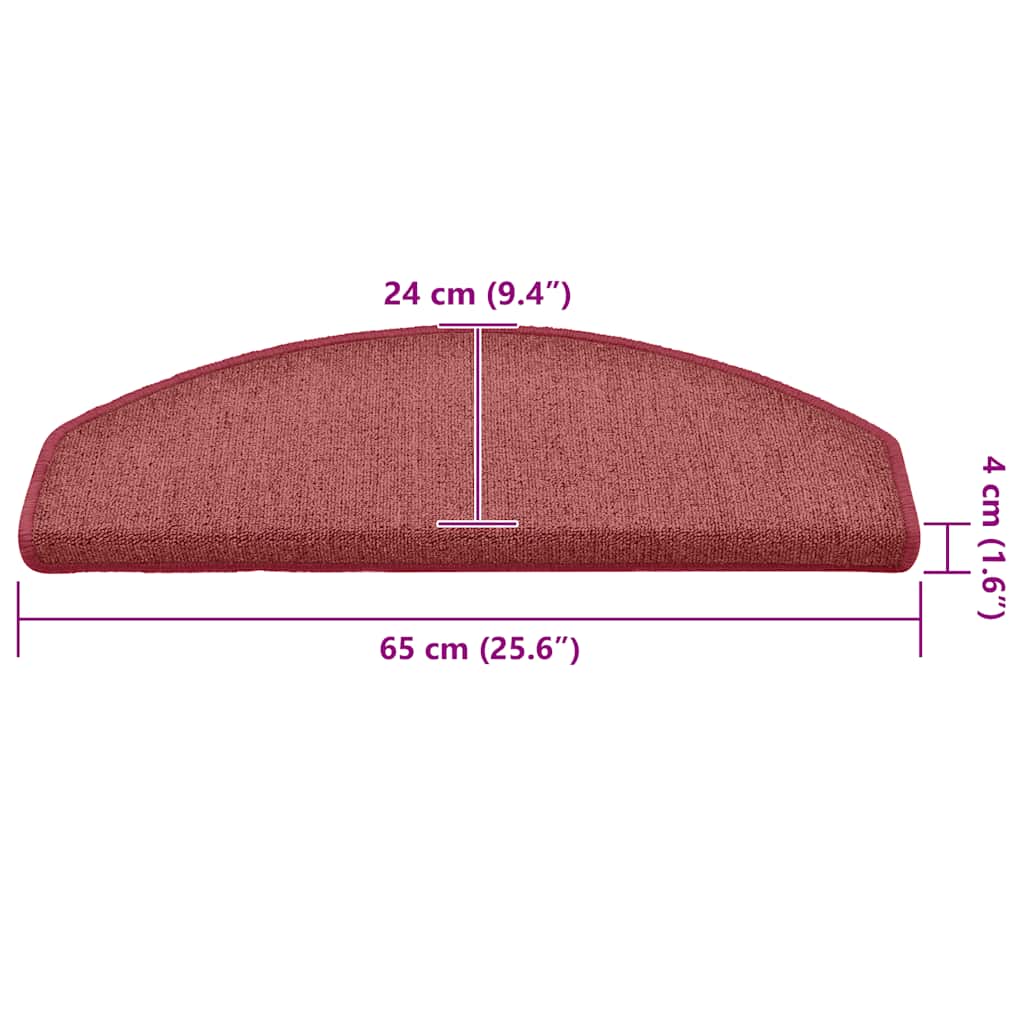 Trappematter 30 stk 65x24x4 cm bordeaux halvrund store